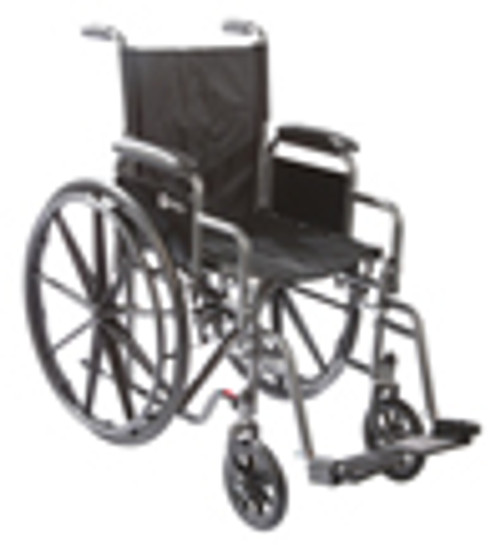 Wheelchair w/ Swing Away Footrests and Nylon Upholstery, 14", Burgundy