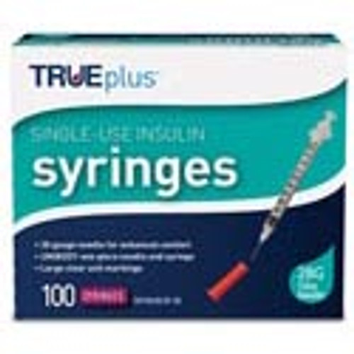 TRUEplus® Insulin Syringe, Single-Use, 1 cc, 30G x 5/16"  (S8490)