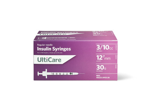 UltiCare® Insulin Syringe, 0.3 cc,  30G x ½"