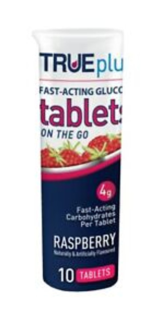 TRUEplus® Glucose Tablets, Raspberry, 10ct