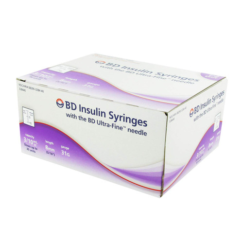 BD™ Ultra-Fine™ Short Needle Insulin Syringe, 3/10 cc, 31 G x 8 mm