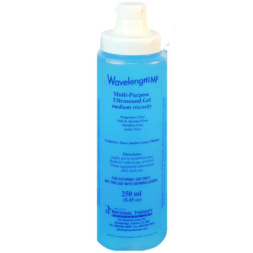 Sabelmed Wavelength® Multi-Purpose Ultrasound Gel, 250mL Flip Cap Bottle w/Seal - Blue