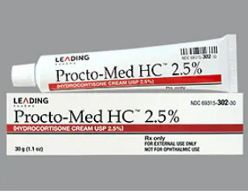 Procto-Med HC Cream 2.5%, 28gm Tube