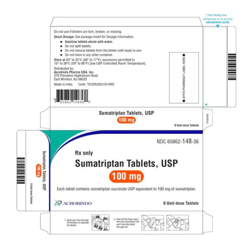 Sumatriptan Succinate 100mg, 9ct Tabs