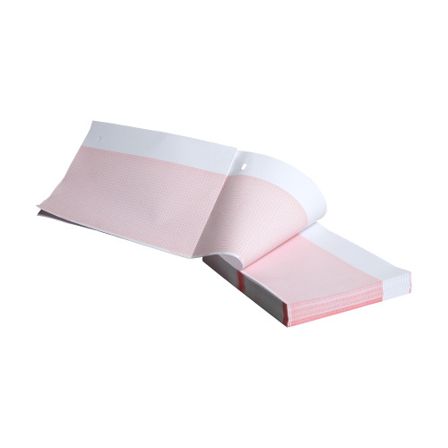 GE Healthcare Thermal Paper A, Red Grid, 155mm Wide, Z-Fold, Hole Queue