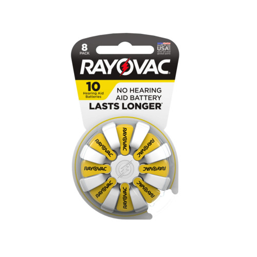 10 Rayovac 1.4V Zinc Air Battery, Yellow