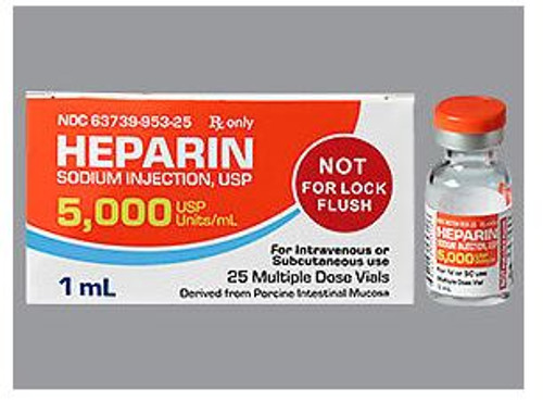 Heparin Sodium (Porcine) Inj 5000 Unit/ML MDV 25ct