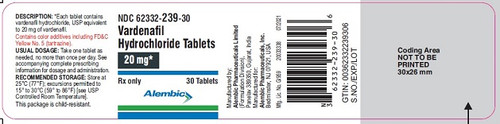 Vardenafil HCL 20mg Tablets 30ct
