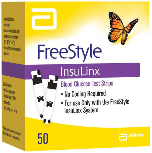 FreeStyle InsuLinx Blood Glucose Test Strips, 50ct, Retail