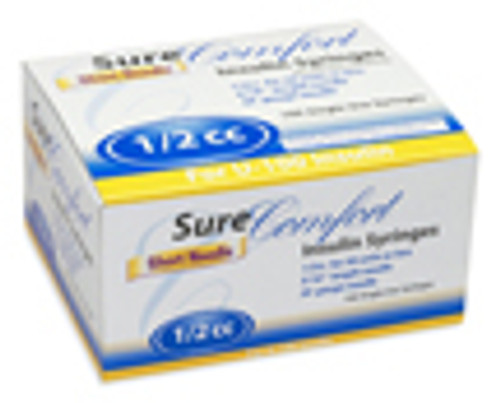 SureComfort™ Insulin Syringes, 1/2cc, 30G x 5/16"  (S8490)