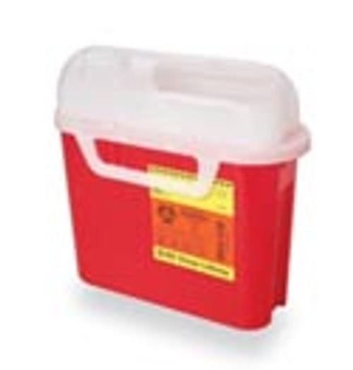 BD™ Patient/Exam Room Sharps Collector, 5.4qt, Counterbalanced Side Entry, Red
