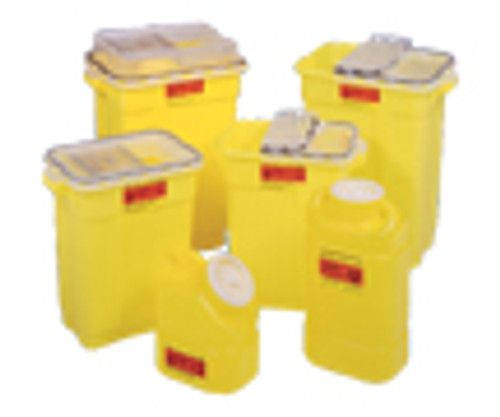 BD™ Chemotherapy Sharps Collector, 19 gal, Clear Slide Top w/Gasket, Yellow