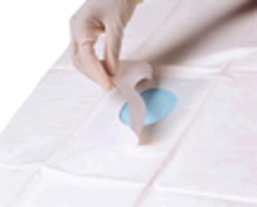 Sterile Field Drape w/o Fenestration, White w/Blue Non-Glare Tissue, 18" x 26"