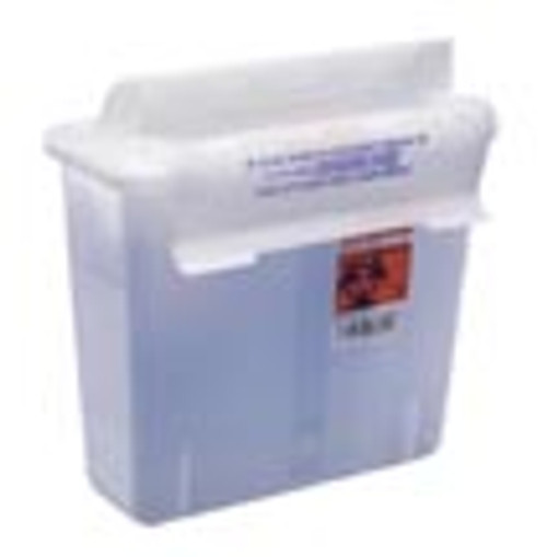 SharpSafety™ Safety In Room Sharps Container w/ Counterbalance Lid, 5qt, Clear