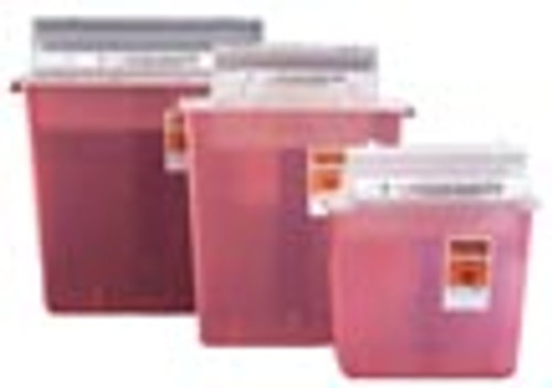 SharpSafety™ Safety In Room Sharps Container w/Counterbalance Lid, 3 gal, Clear