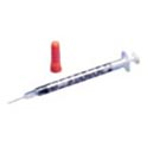 Monoject™ Insulin Safety Syringe with Needle, 1 mL, 29g x 1/2"