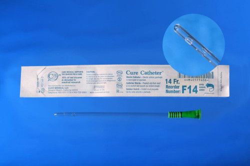 Cure Catheter® Female Catheter with Straight Tip, 6", 14Fr     A4351
