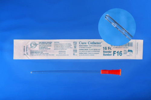 Cure Catheter® Female Catheter with  Straight Tip, 6", 16Fr     A4351