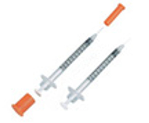 Insulin Syringe Permanently Attached Needle, 1/2cc, 30g x 5/16"