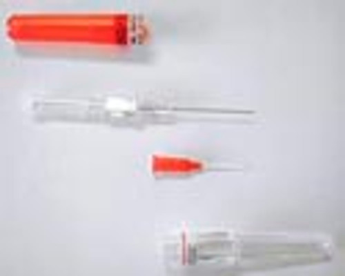 I V Catheter, 24g x 3/4", 0.45mm, 21.1", Red