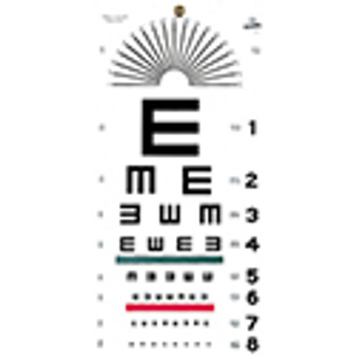 Grafco® Illiterate Plastic Eye Chart, 22" x 11"