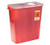 Multi-Purpose Container with Rotor and Hinged Opening Lid, 3 Gallon, Red