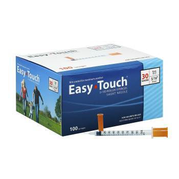 EasyTouch® U-100 Insulin Syringes, 1cc, 30G x 5/16