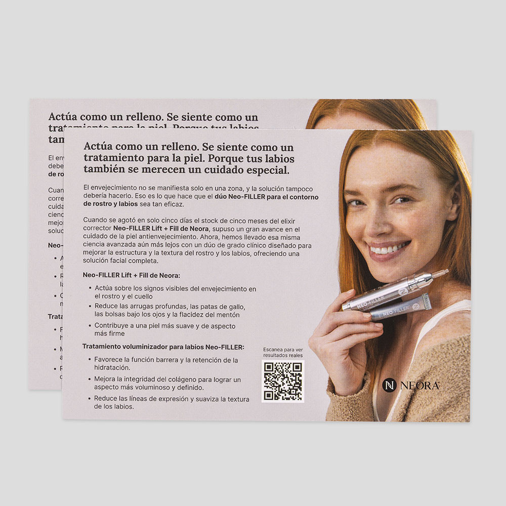 Neo-FILLER Face & Lip Contour Duo Marketing Cards (25-Pack) - Spanish Version