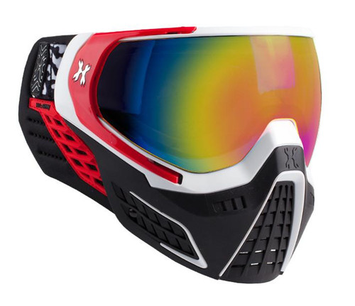 HK Army KLR Scorch White and Red with Fusion Lens Paintball Goggles Mask