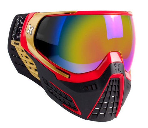 HK Army KLR Element Red and Gold with Fusion Lens Paintball Goggles Mask