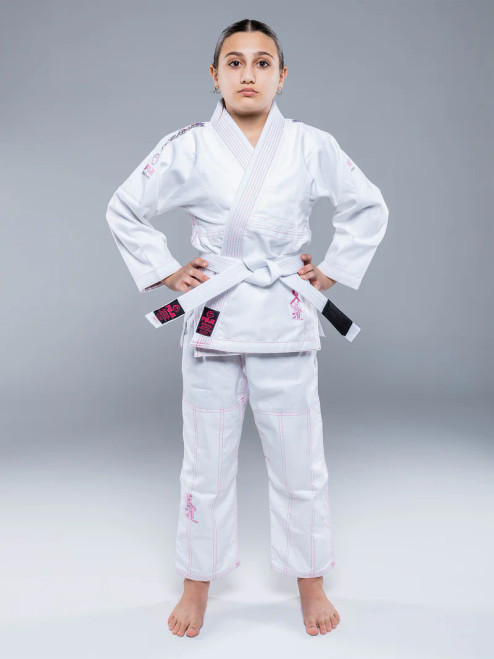 Fuji Kids Youth Childrens Pink Blossom Brazilian Jiu Jitsu BJJ Gi Front