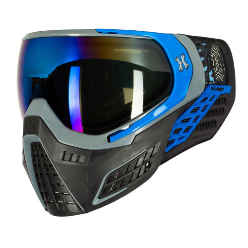 HK Army KLR Sonic Blue with Fusion  Lens Paintball Goggles Mask