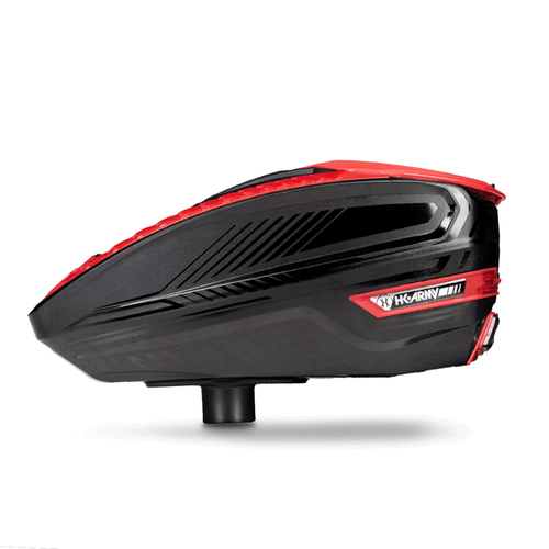 Black and Red Hk Army TFX 3 Electronic Paintball Loader with Speed Feed