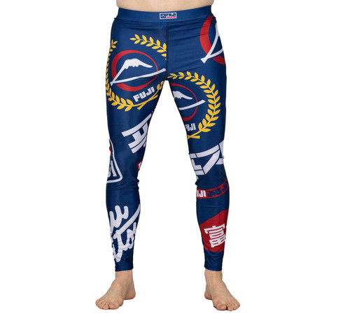 Fuji Sports Navy Blue XTR Exteme V1 Mens Compression Pants Spats Front