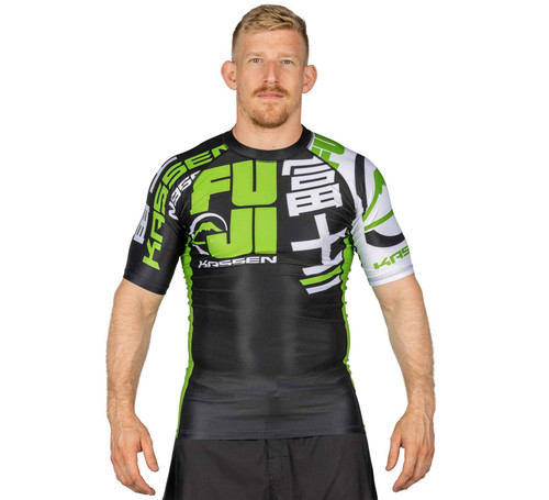 Fuji Sports Green Kassen Shortsleeve BJJ Rashguard