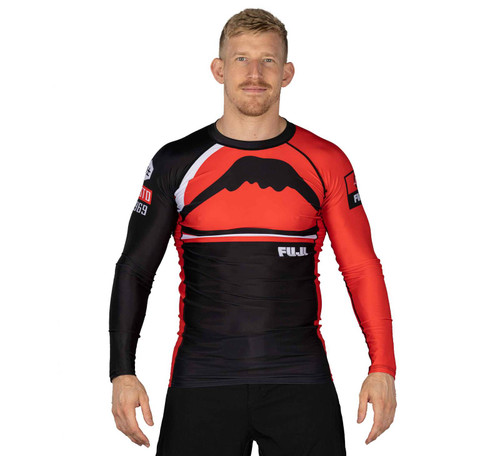 Fuji Sports Mount Red Longsleeve Black BJJ Rashguard