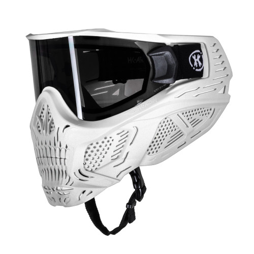 HK Army Ghost White with Smoke lens Skull Paintball Goggles Mask