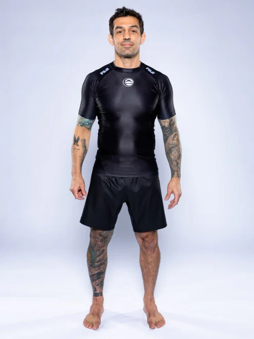 Fuji BJJ Baseline  2.0 IBJJF Black Shortsleeve Ranked Rashguard