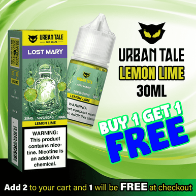 Urban Tale Lemon Lime Salts 30ml E-Juice - Buy 1 Get 1 Free
