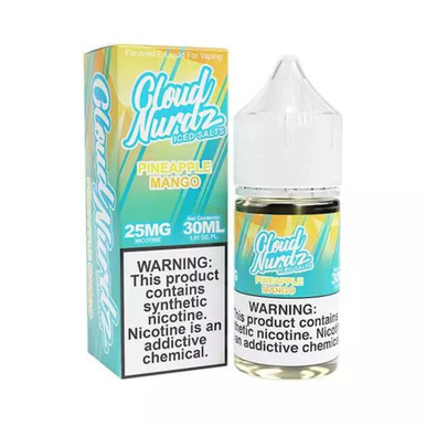 Cloud Nurdz Salts Iced Pineapple Mango Synthetic Nicotine 30ml E-Juice