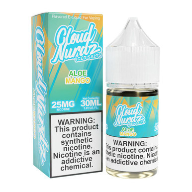Cloud Nurdz Salts Iced Aloe Mango Synthetic Nicotine 30ml E-Juice