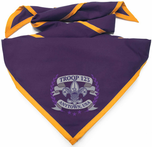 Scout Logo Troop Scout Neckerchief - Laurel Leaf Design - Chose your ...