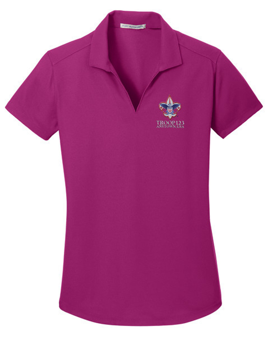 Grid Ladies Wicking Polo with Embroidered BSA Corporate Logo