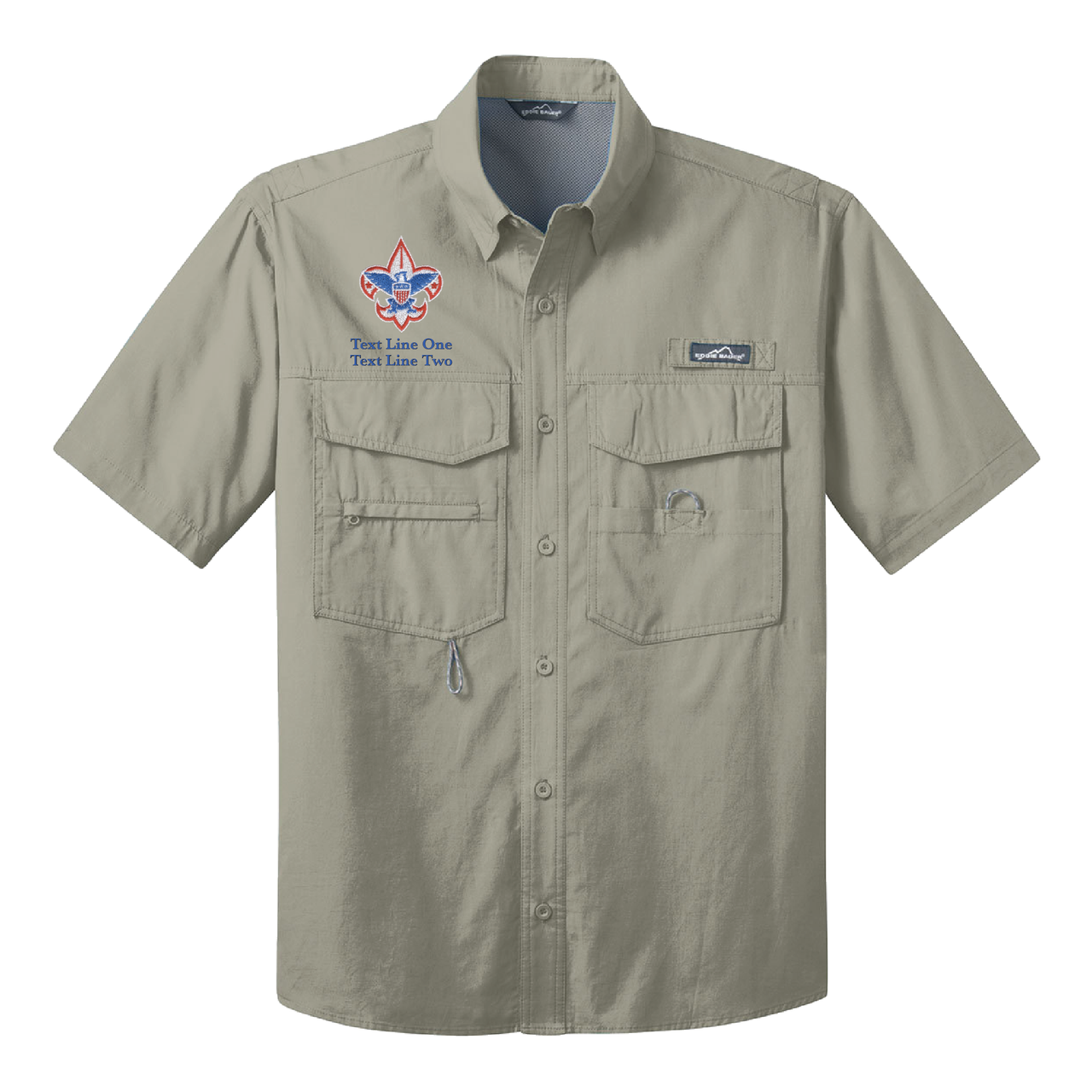 Short Sleeve Fishing Shirt with Embroidered Scouting America