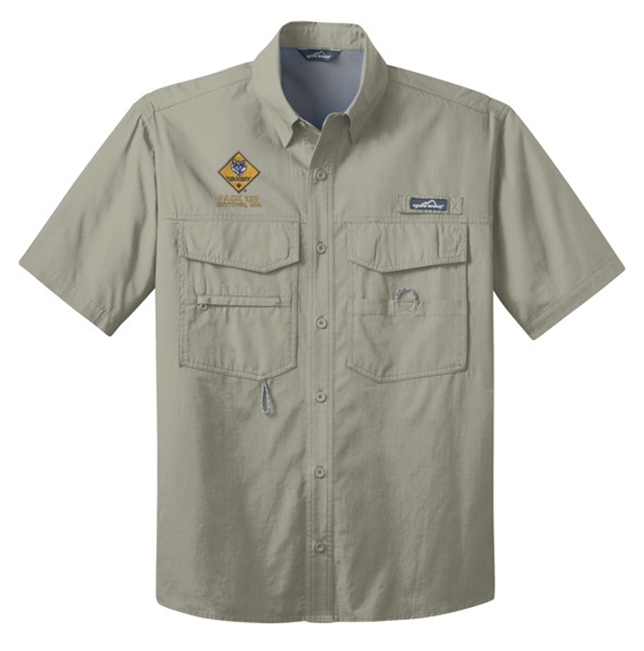 Eddie Bauer® – Short Sleeve Fishing Shirt with Cub Scout Logo