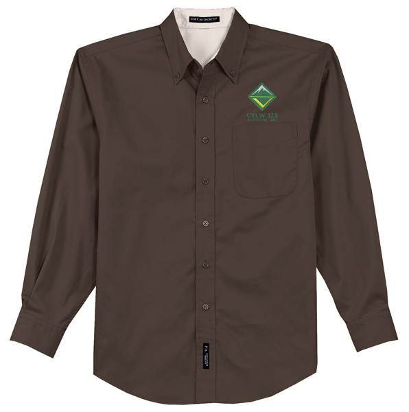 Long Sleeve Easy Care Shirt Men's with Embroidered Venturing Logo