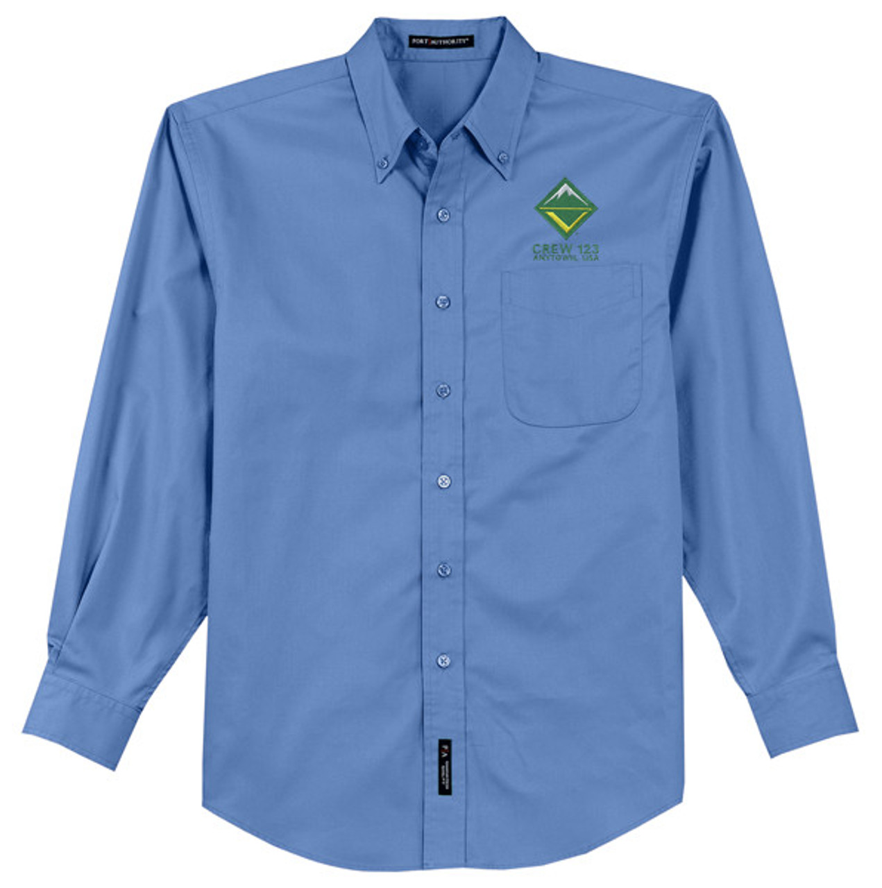 Long Sleeve Easy Care Shirt Men's with Embroidered Venturing Logo