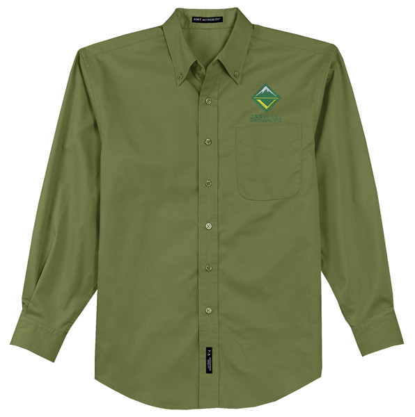 Long Sleeve Easy Care Shirt Men's with Embroidered Venturing Logo