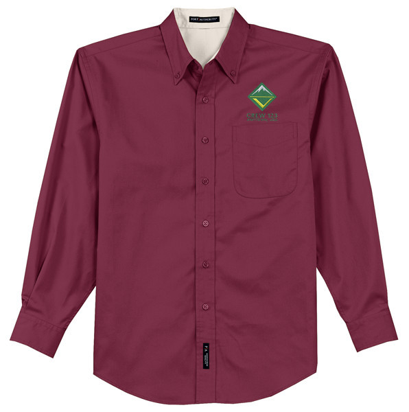 Long Sleeve Easy Care Shirt Men's with Embroidered Venturing Logo
