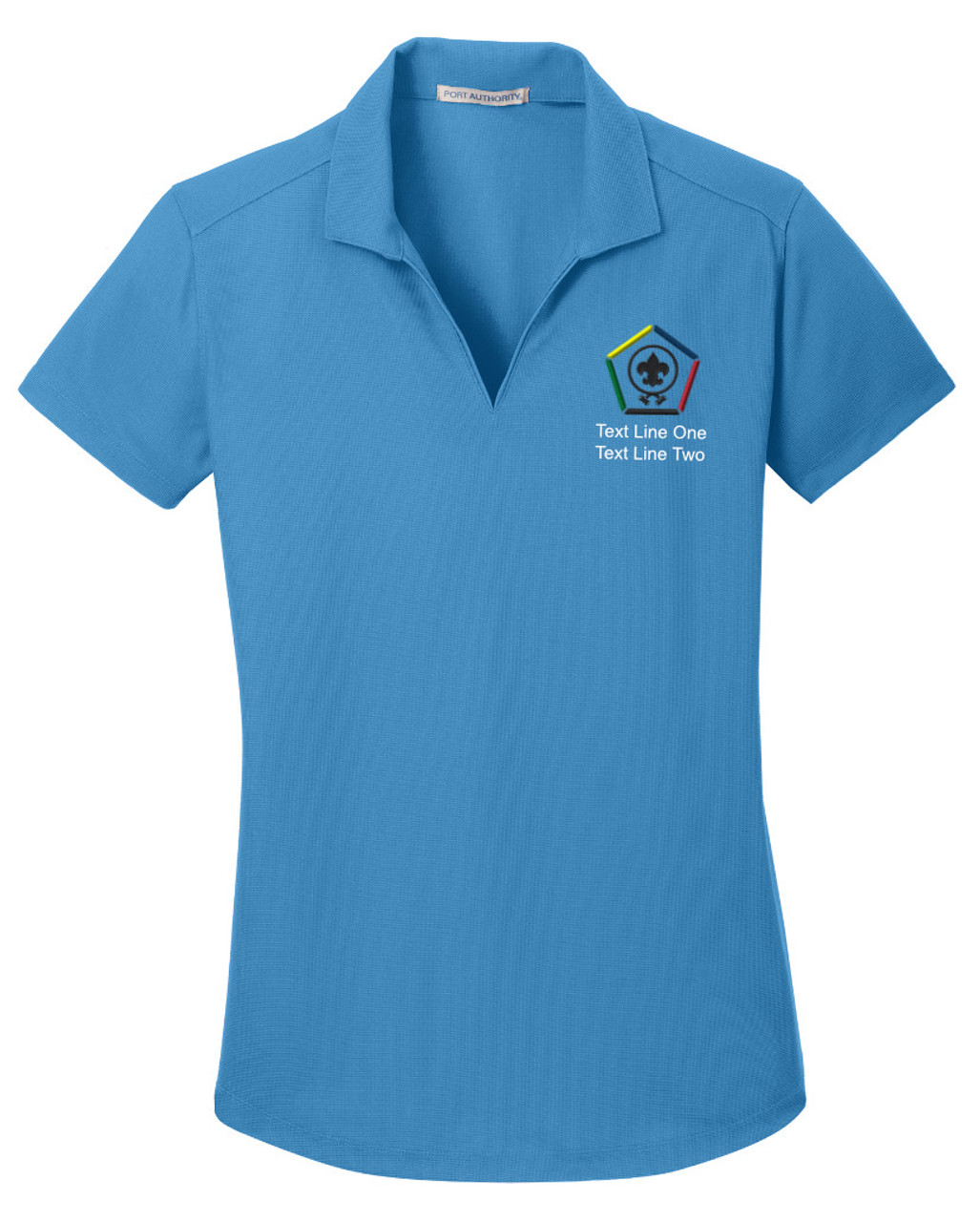 Grid Ladies Wicking Polo with Embroidered Wood Badge Logo